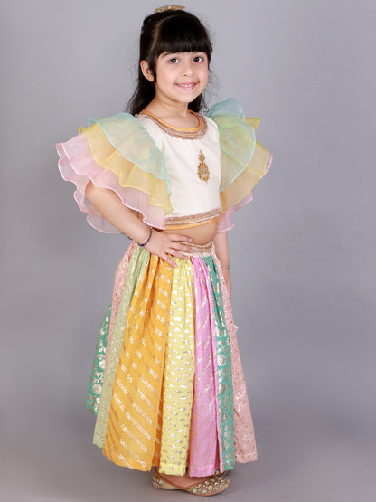 Pastel multi colors lehnga set