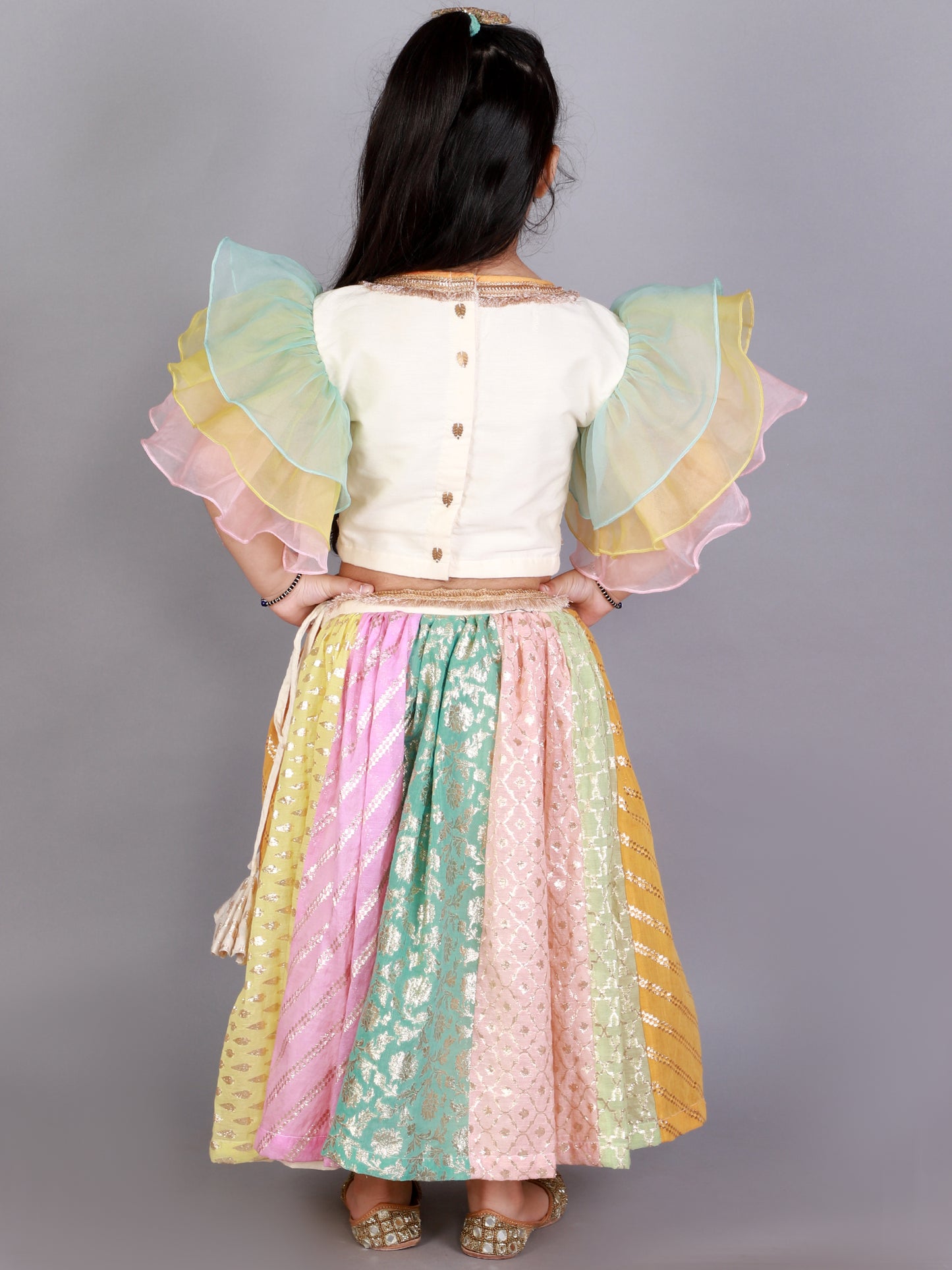 Pastel multi colors lehnga set