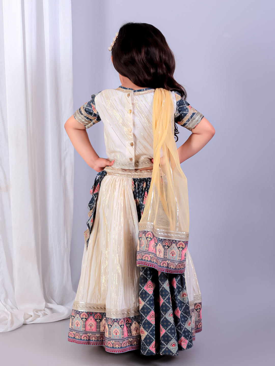 Diamond print Lehnga set dupatta