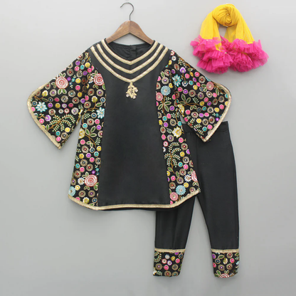 Black  Embroidery Kurta Set