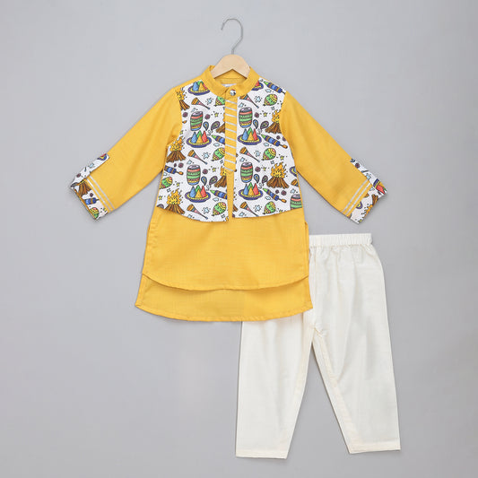 Lohri printed Kurta pyjama set