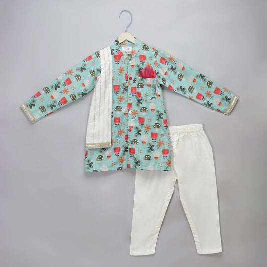 Green Bee printed kurta Pyjama set