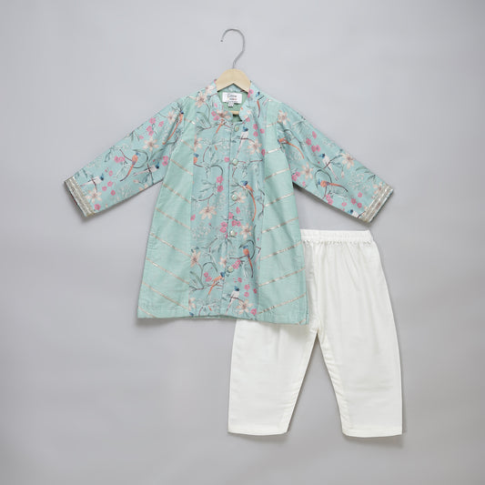 Pastel  Bird Pint Kurta Pyjama set