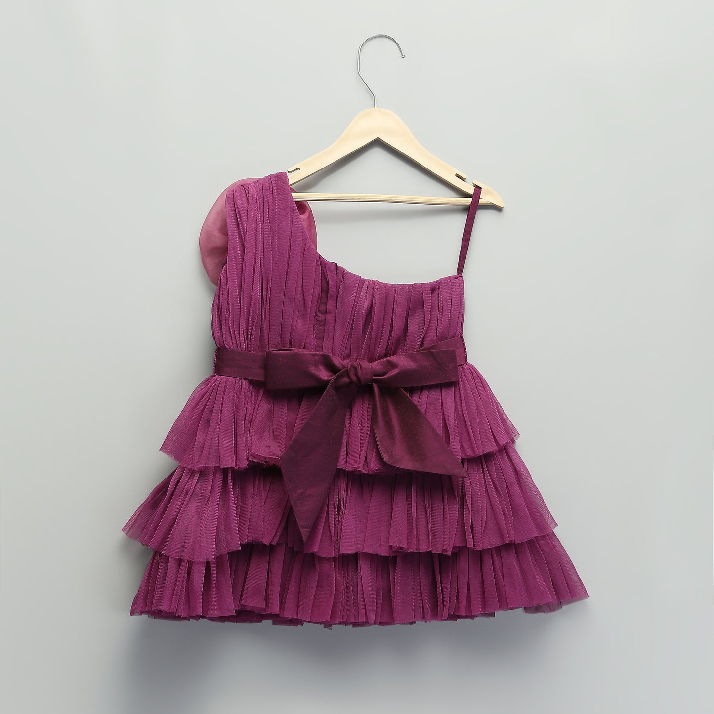 PURPLE NET LAYERED DRESS