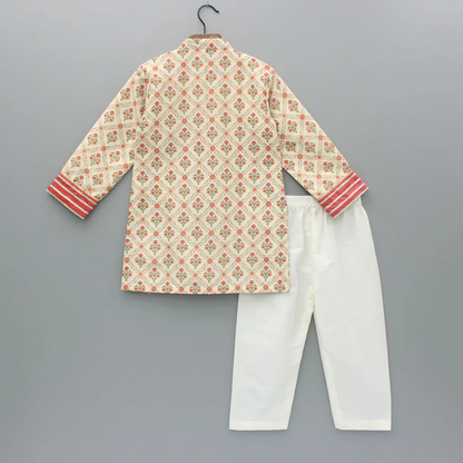 Coral Printed kurta pyjama set