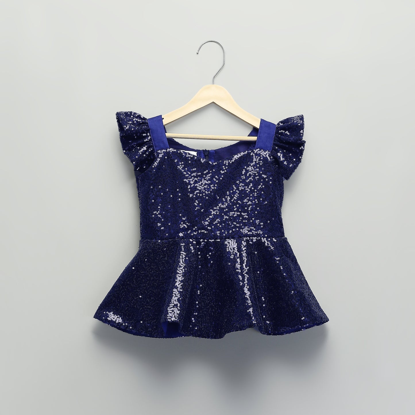 Blue sequins peplum blouse Lehnga  set