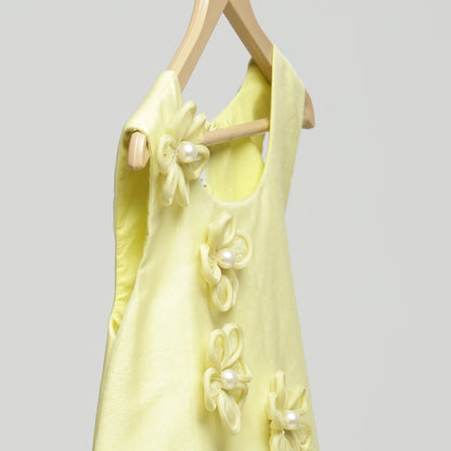 YELLOW 3D FLOWER DRESS