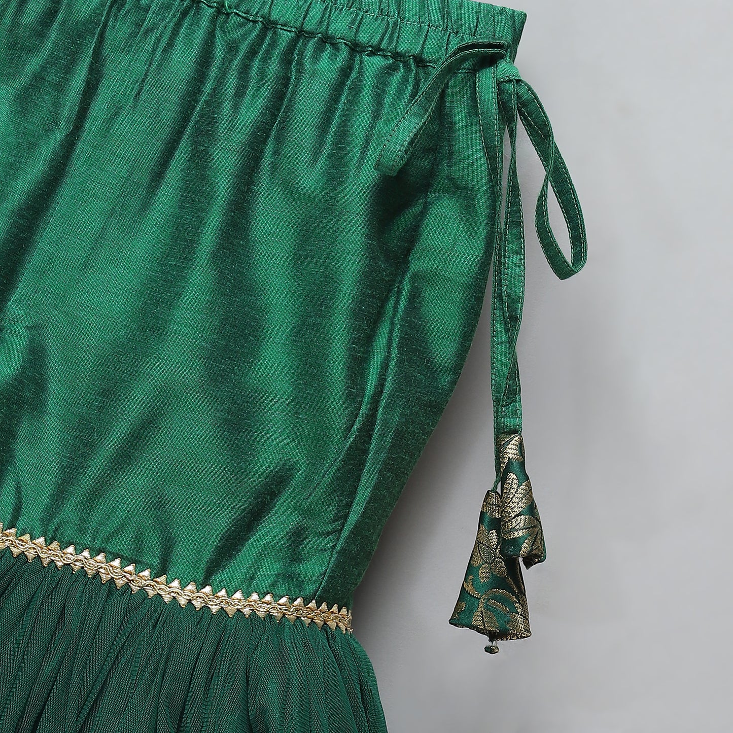 Green Brocade Sharara set with attached dupatta