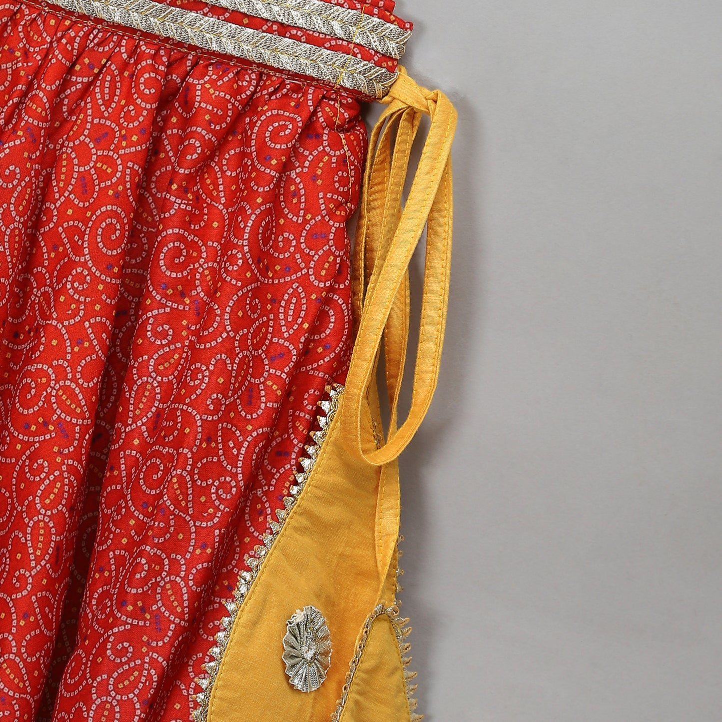 Orange yellow peplum blouse lehnga set