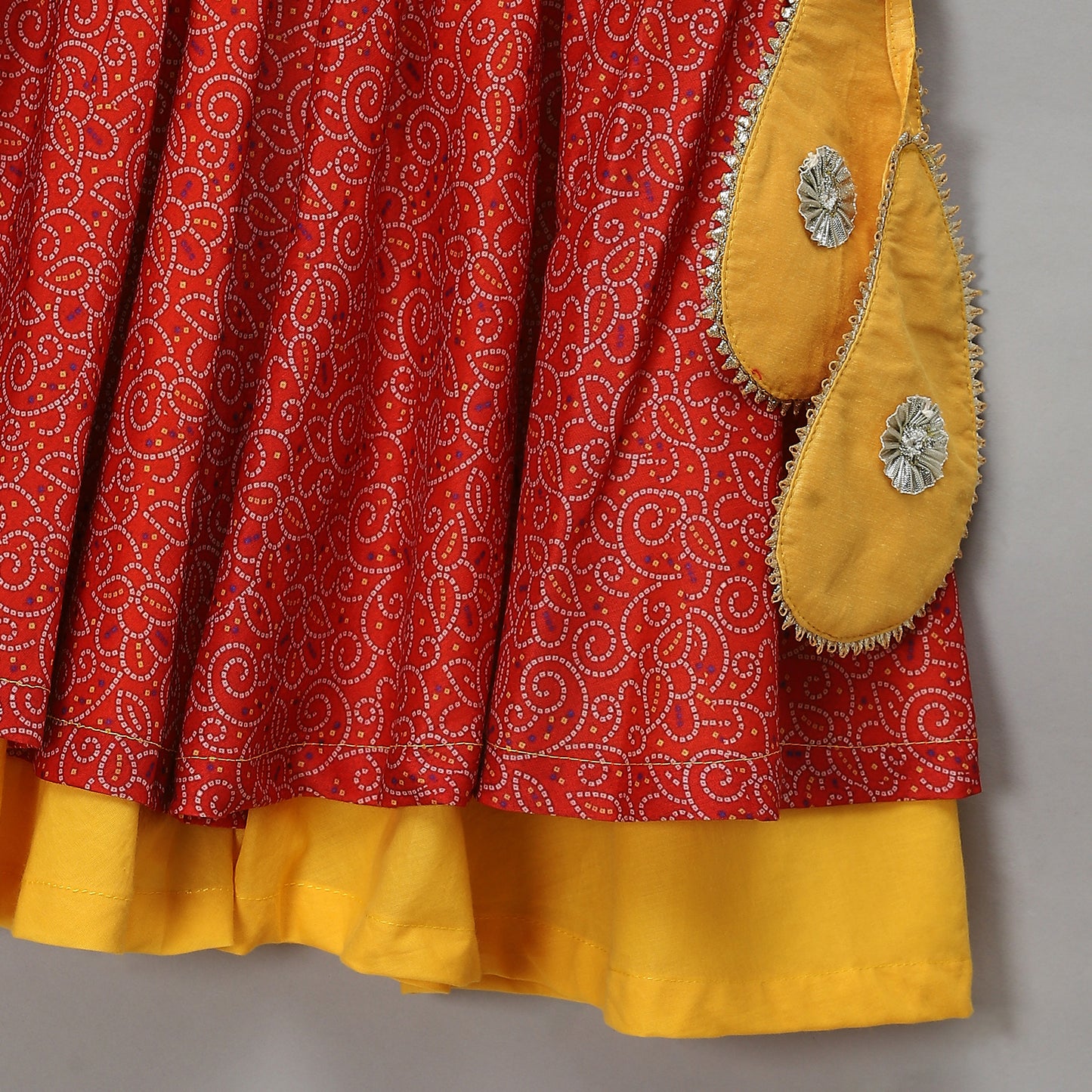 Orange yellow peplum blouse lehnga set