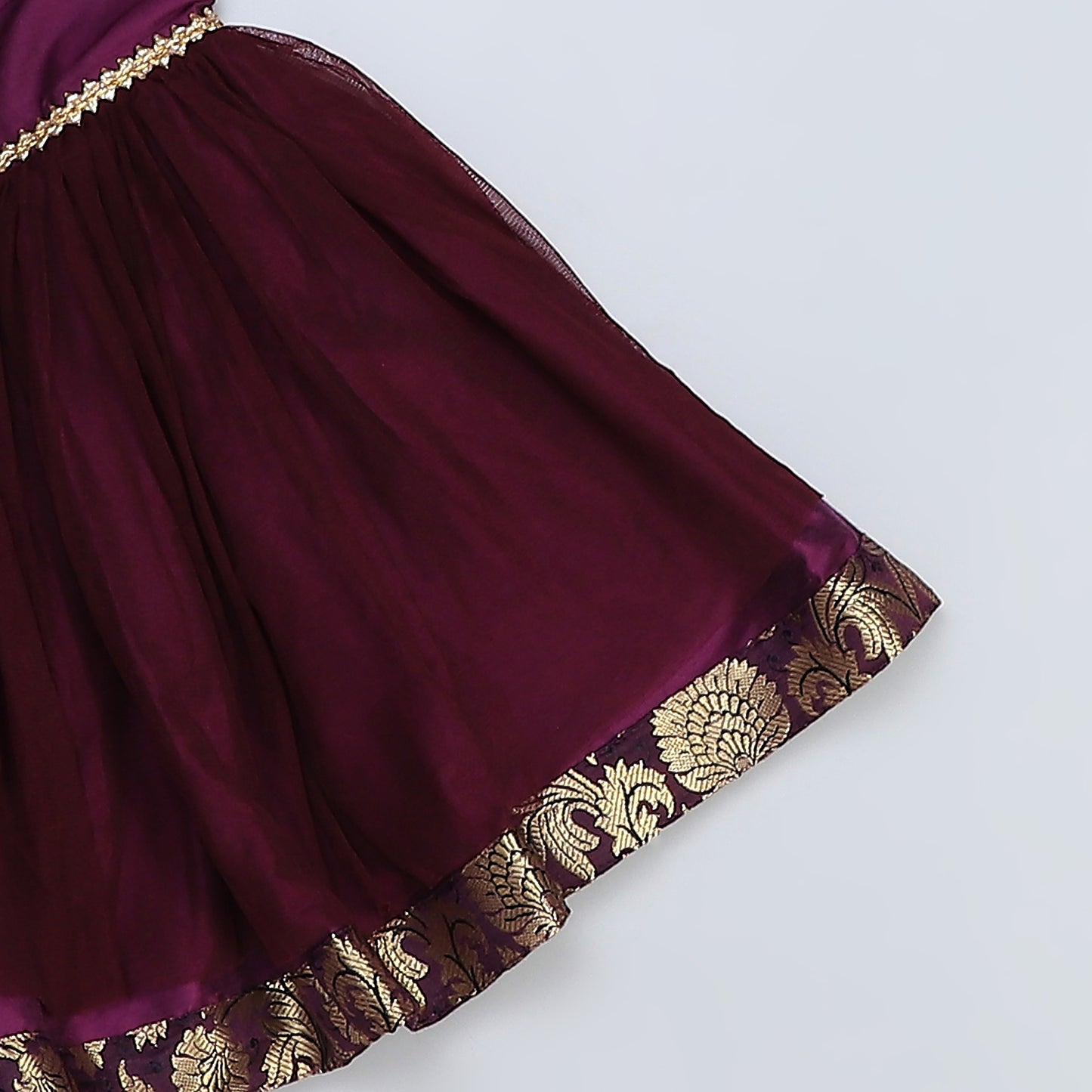 Purple Brocade sharara set with attached duppata