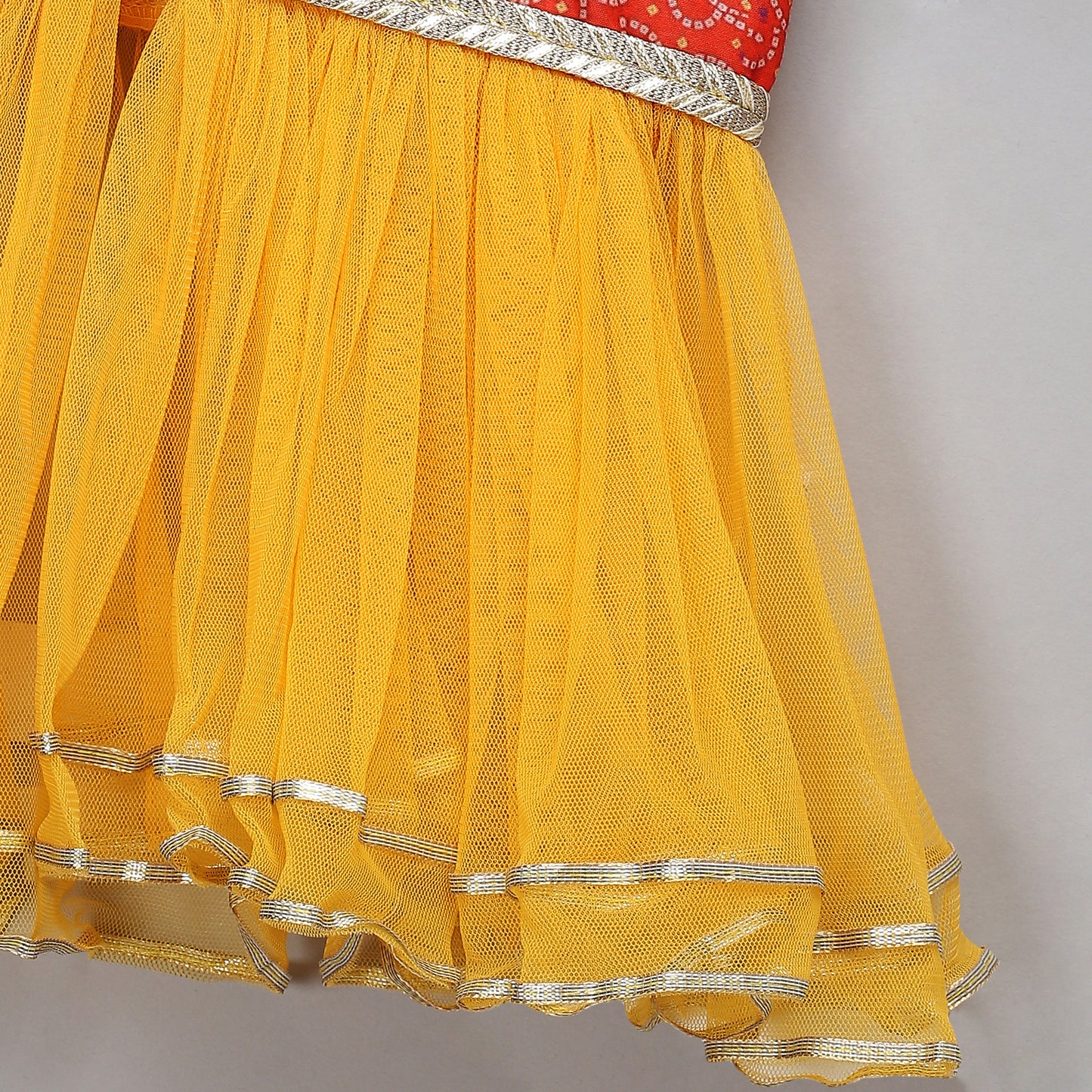 Orange yellow peplum blouse lehnga set