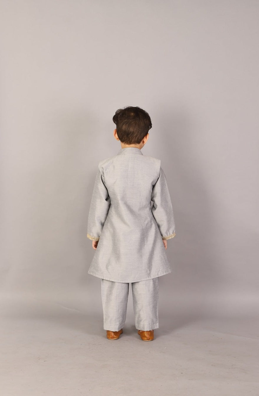 Grey Bandhgala set with trousers