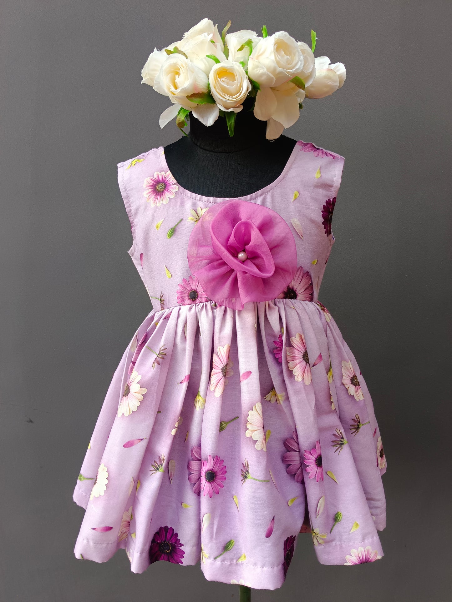 Lilac printed Flower dress