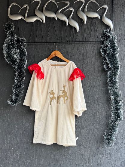 White Reindeer Dress