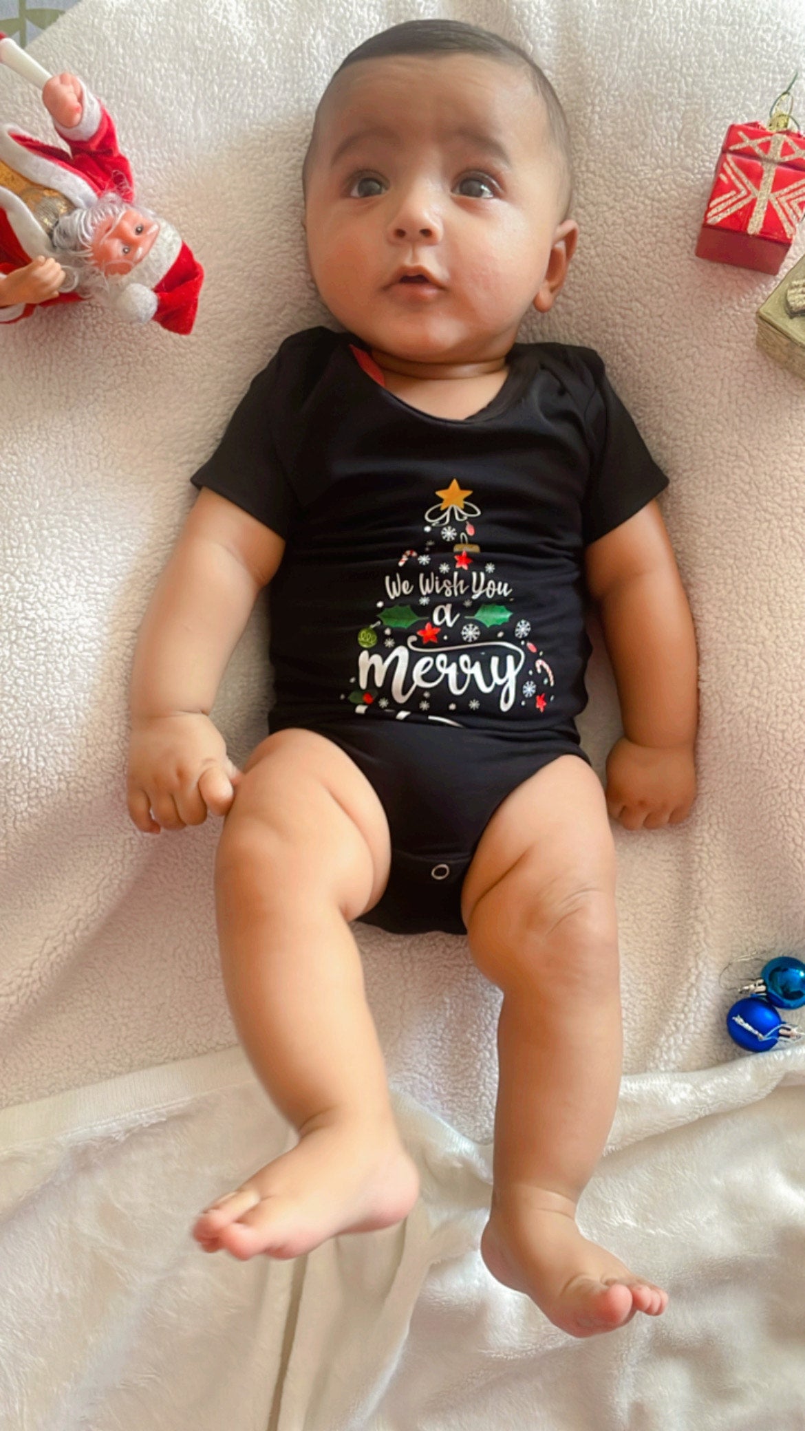 Black Merry Christmas Onesie