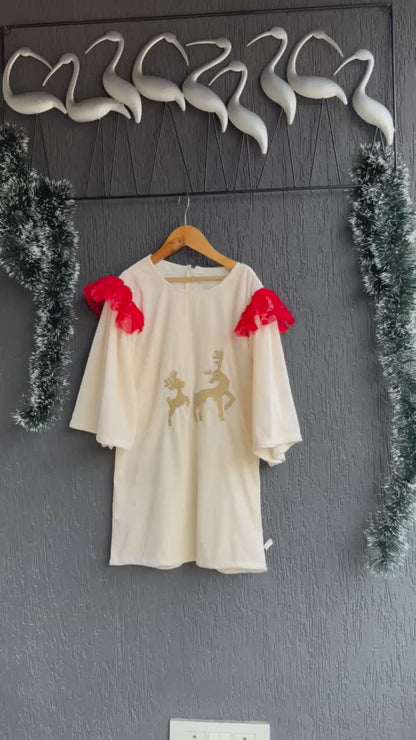 White Reindeer Dress