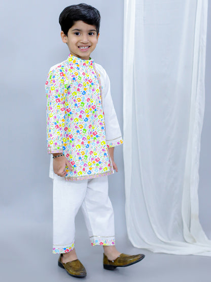 Multicolor Hands Holi Kurta Pyjama set