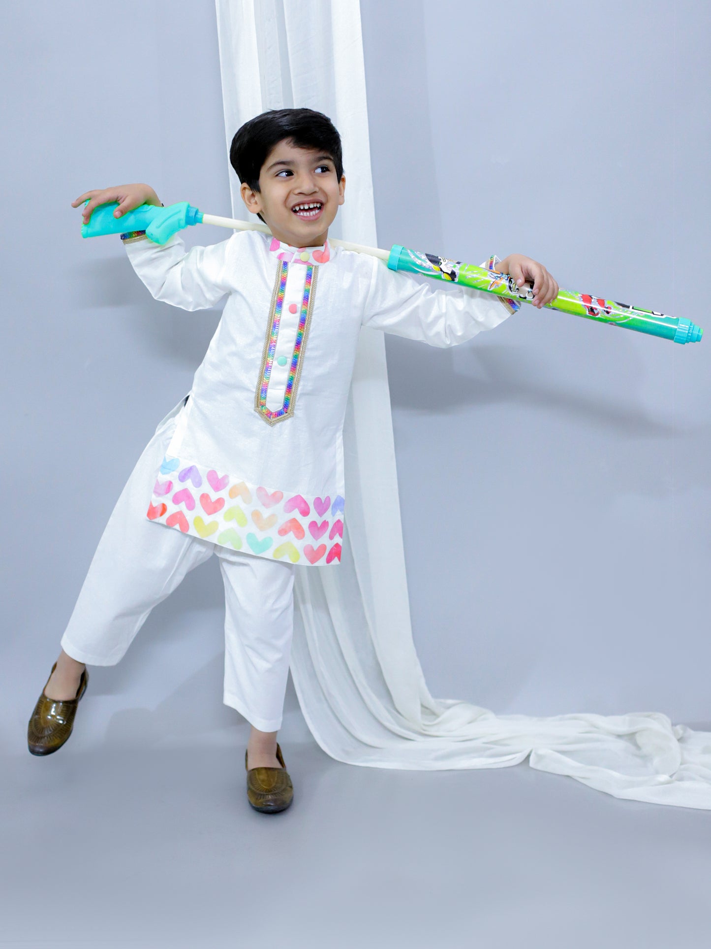 Multi Heart Kurta Pyjama set