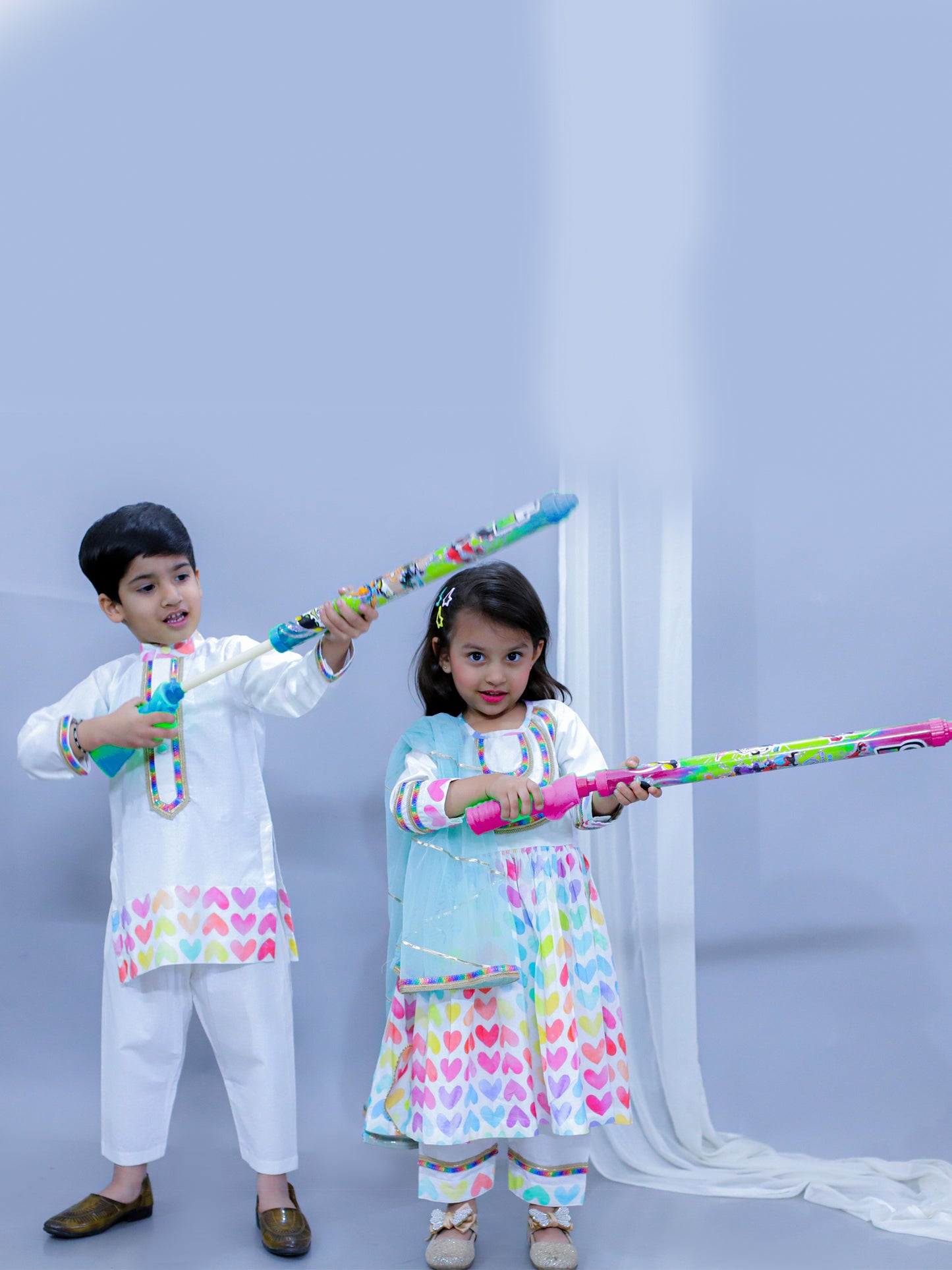 Multi Heart Kurta Pyjama set