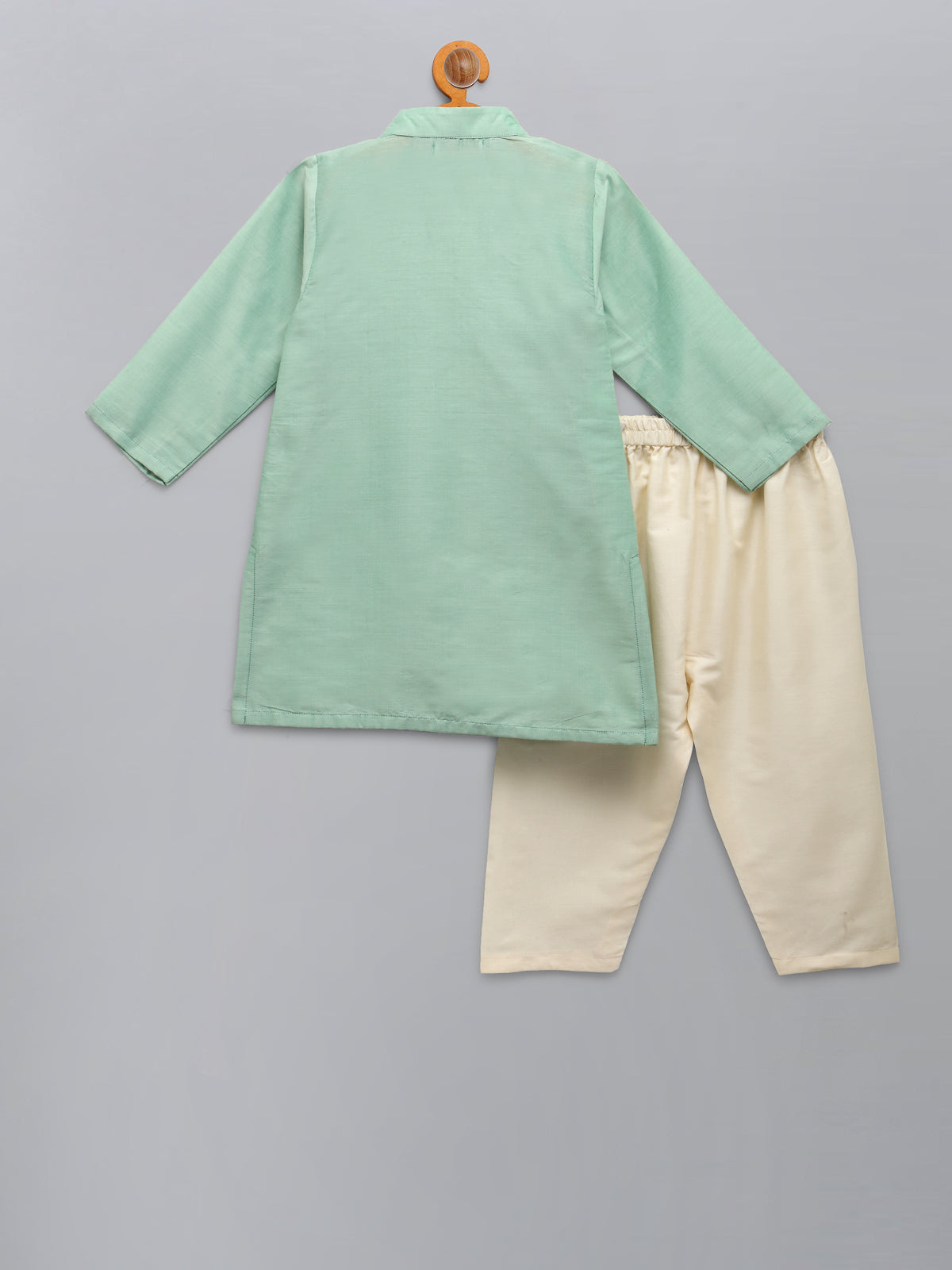 Pastel Green   kurta with Attached Jacket and Pyjama