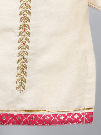 Embroidered Kurta Pjama with Ruffeled Dupatta