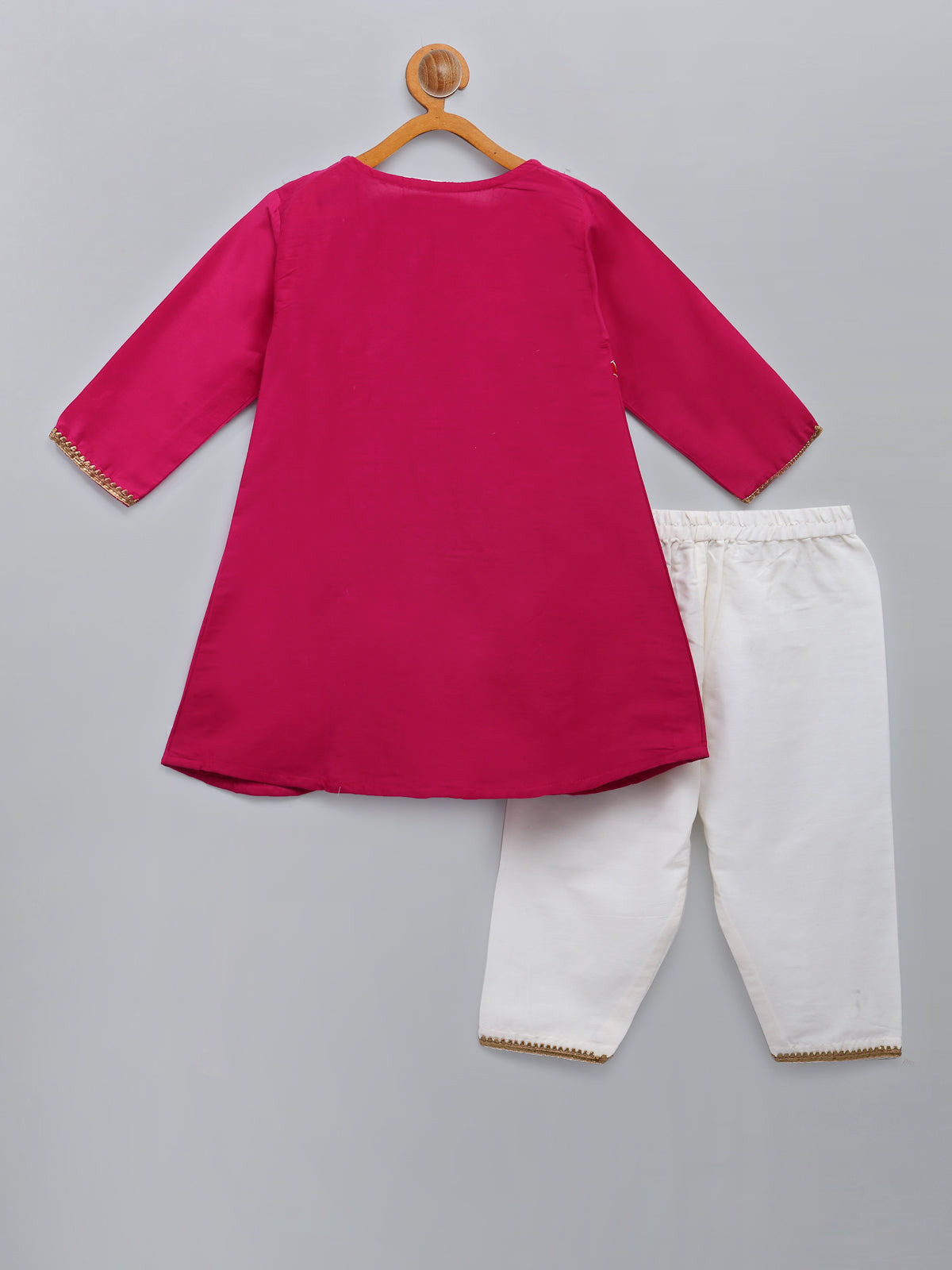 Brother Sister Embroidered Pink Kurta Pyjama set