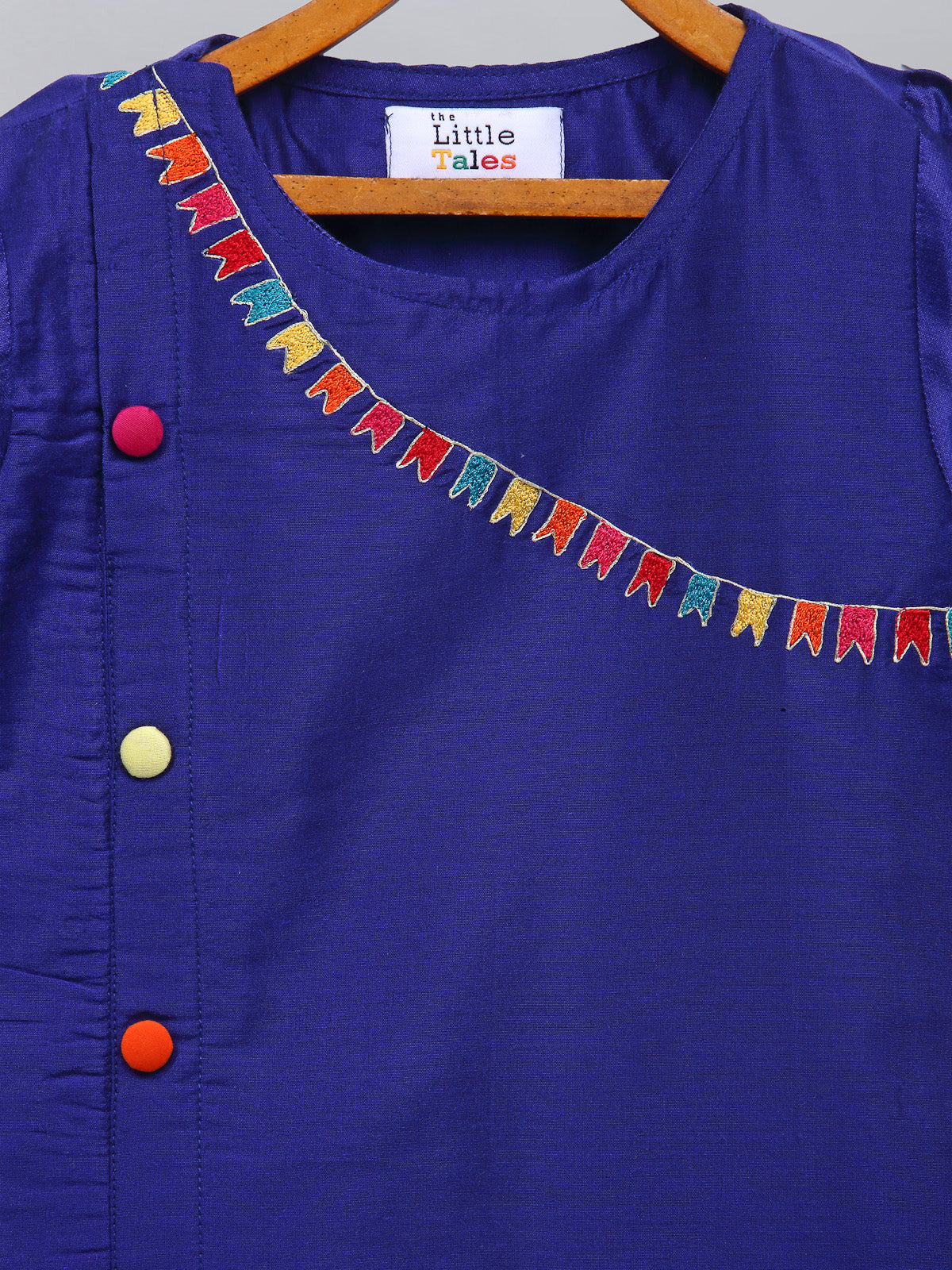 Brother Sister Embroidered Blue Kurta Pyjama set