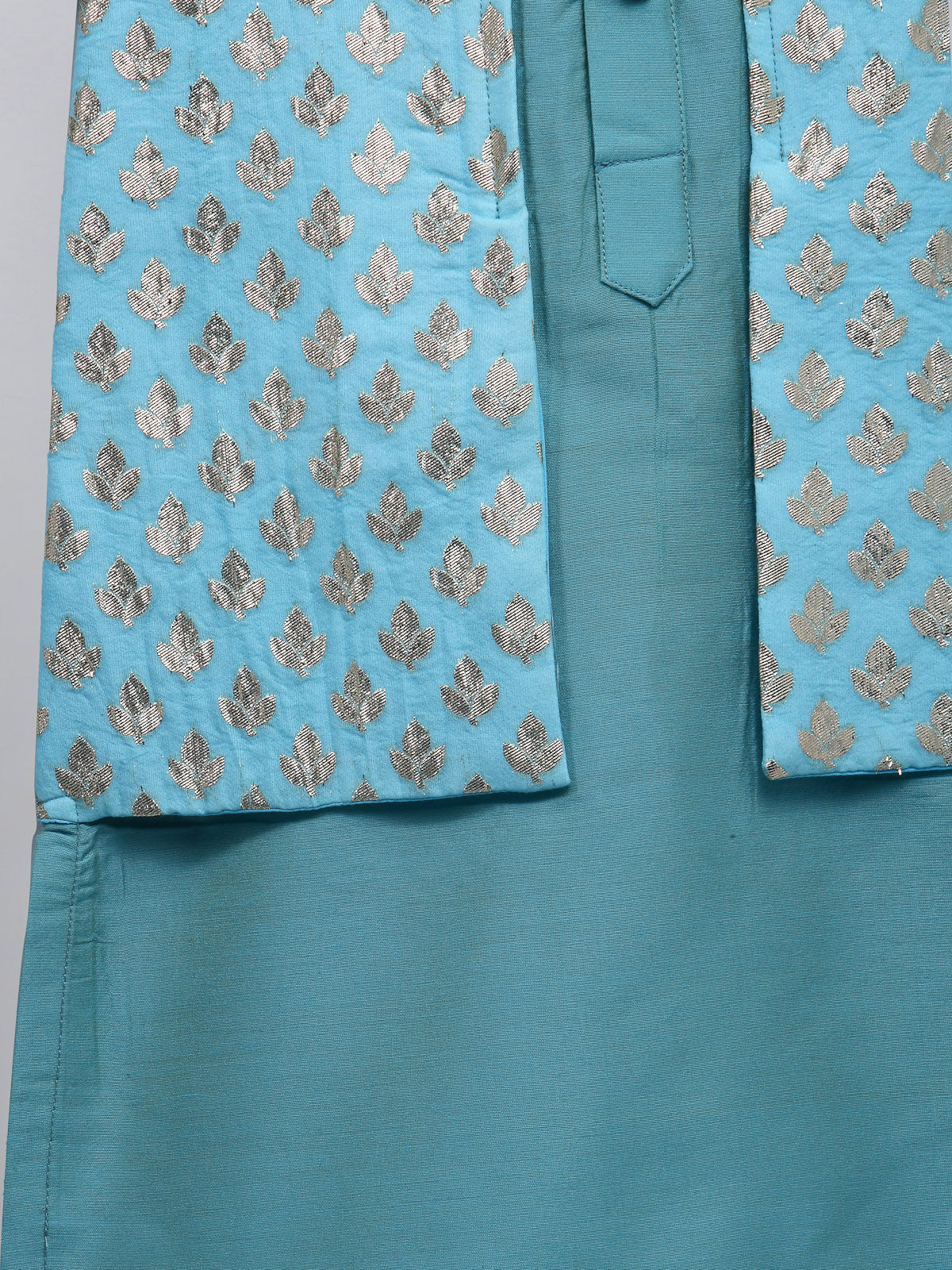 Blue  kurta with Attached Jacket and Pyjama